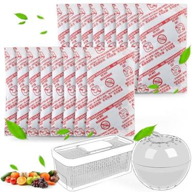 Imagem de Kit de refil econômico de 16 unidades, refil de filtro de carbono, absorvente de gás de etileno para guardar produtos e inserções crocantes, geladeira mantém frutas e vegetais frescos, armazenamento