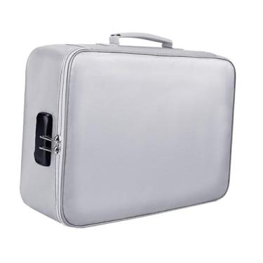 Imagem de Colaxi Bolsa para documentos à prova de fogo, bolsa para armazenamento de papéis, zíperes duplos à prova d'água, capa para cartão de várias camadas, bolsa