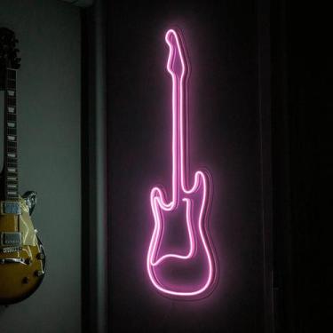 Imagem de Painel Luminoso  Criativo GUITARRA - Neon LED - Studio 360 Gauss, Rosa