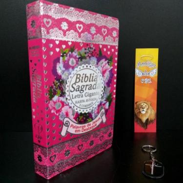 Imagem de Bíblia sagrada da mulher bestsellers laminada pink sc kt