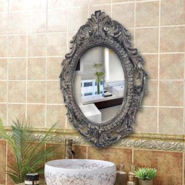 Imagem de Espelho Oval Moldura Poliresina Design Francês 48 X 32 - Vacheron