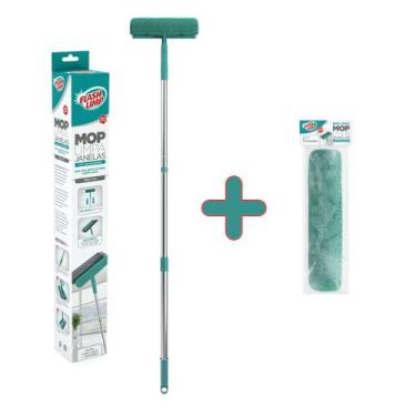 Imagem de Kit Mop Limpa Janelas com Cabo Extensível Flash Limp MOP6071 + 1 Refil