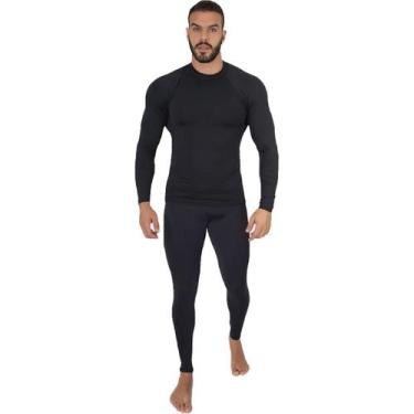 Imagem de Conjunto Blusa e Calça Térmica Vekyo Proteção UV Segunda Pele Unissex,