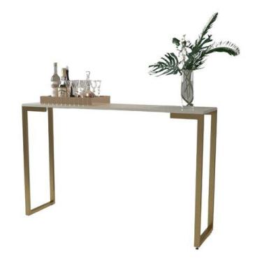 Imagem de Aparador Iris 1,20x30 Pés Dourado Com Tampo Off White - sonhodecor