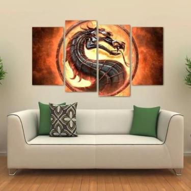 Imagem de Quadro Decorativo Mortal Kombat Mosaico Em Tecido 4 Peças 1 - Wall Fra