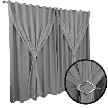 Imagem de cortina blackout blecaute Berlim janela 5,50 x 2,80 cinza - Bravin Cor