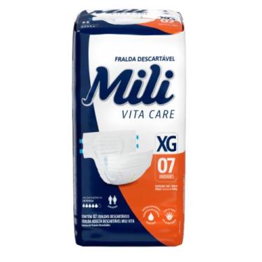 Imagem de Fralda  Geriátrica Mili Vita Care  Tamanho XG 1 pacote c/ 7 fraldas  U