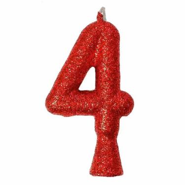 Imagem de Vela de Aniversário Puro Glitter Vermelha - Festcolor, 4