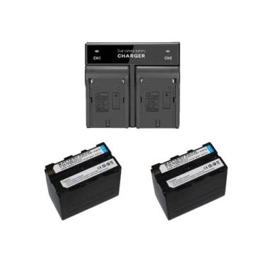 Imagem de 2 Bateria Para Filmadora Camera Led Np-f970+carregador Duplo - sem