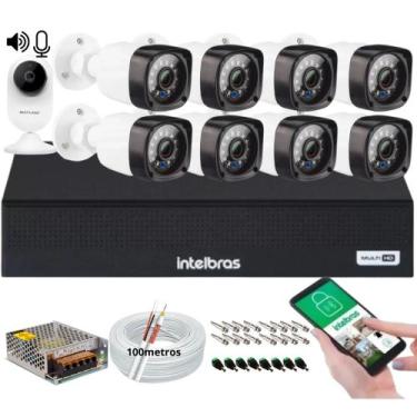 Imagem de Kit Cftv 9 Cameras Segurança Hd Dvr Intelbras 1008c Full hd c/ Audio