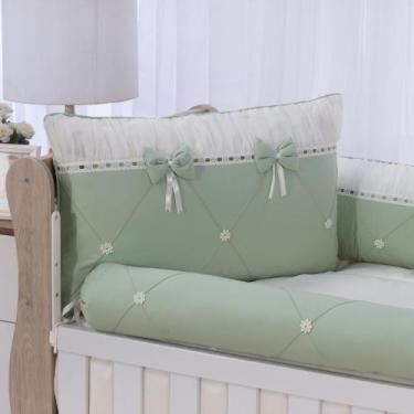 Imagem de Kit enxoval para berço bebê diva verde neutro menino luxo - MEDINA CON