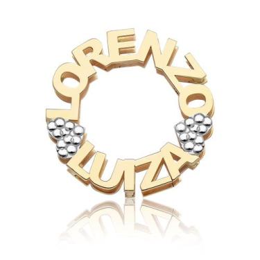 Imagem de Pingente Mandala Nome Filhos Ouro 10k Puro Dois Nomes - MAEHLER JOIAS,