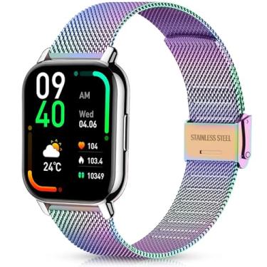 Imagem de Harikiri Pulseiras de metal compatíveis com aeac IDW19, pulseiras de aço inoxidável de 22 mm para Togala P99, uaue T60/T50S, Coucur Y66, Tozo S5/S3/S6, Fitpolo IDW13, ZOSKVEE P95/P66, AKUMAKA G39,