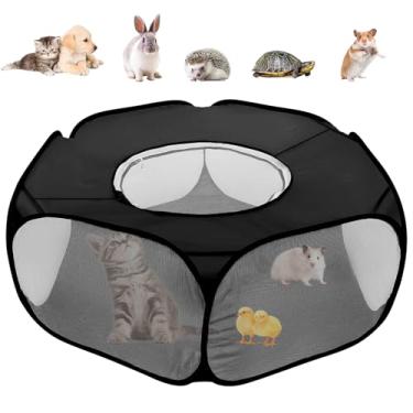 Imagem de Yummy Sam Pequenos Cercados para Animais com Tampa Superior, Dobrável, Respirável, Gaiola para Animais de Estimação Pequenos, Tenda, Área Externa, Interna, Caneta de Brincar Portátil para Porquinho Da