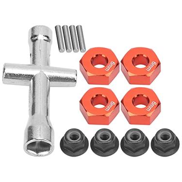 Imagem de Adaptador de alumínio para cubo da roda de 12 mm, adaptador de 12 mm e 6 mm de espessura ecologicamente correto para o trabalho para carros 1/10 RC(vermelho)