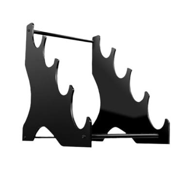 Imagem de Dynwave Suporte de espada de quatro camadas, rack de sabre de luz, organizador, flautas, decoração de casa, suporte para mesa, coleção de sala de jogos em, Preto