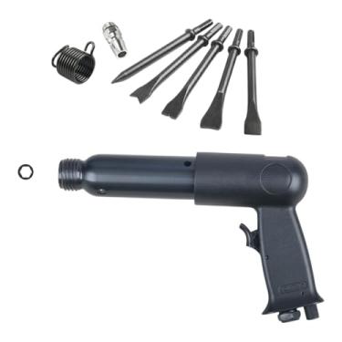 Imagem de Fenteer Kit de martelo pneumático de cano longo, formões pneumáticos portáteis com formões, conjunto de formões pneumáticos, haste sextavada, formões, 220x145mm