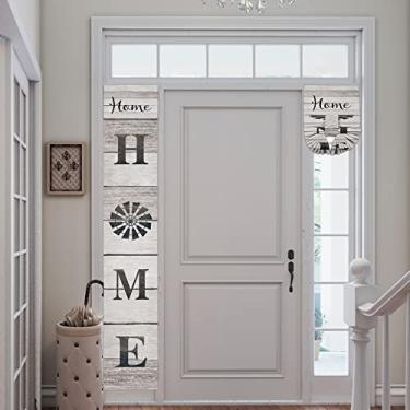 Imagem de BEMIGO Cortinas Laterais para Porta Da Frente, Cortinas Estreitas para Claraboias de Madeira Rústica de Fazenda, Cobertura de Janela Lateral para Porta de Privacidade, Cortinas de (12"L X 70"C (Pacote