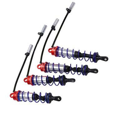 Imagem de 4 Pçs Amortecedores Dianteiros e Traseiros, Liga de Alumínio Plástico Rc Acessórios óleo Ajustável Rc Amortecedor Conjunto para 1/8 Rc Carro Rastreador (Vermelho)