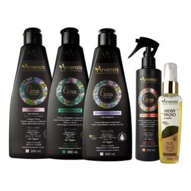 Imagem de Kit Arvensis Cachos Ondulados 4 Itens + Óleo De Argan 60Ml