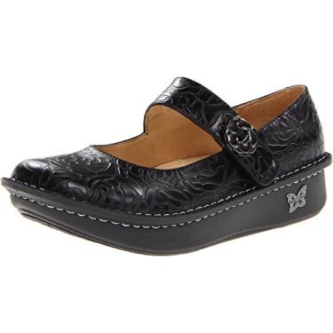 Imagem de Tênis feminino Mary Jane Alegria Paloma – Conforto atemporal, suporte de arco e estilo para elegância diária e antiderrapante – Profissionais de enfermagem e saúde, Rosa em relevo preto, 35