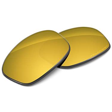 Imagem de Tintart Lentes de substituição de desempenho compatíveis com Oakley Splinter policarbonato polarizado gravado-amarelo dourado