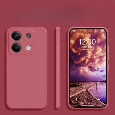 Imagem de Para Redmi Note 13 Pro 4G Capa de silicone líquido capa macia para Xiaomi para Redmi Note 13 Note13pro Plus Note13 Pro 5G, vermelho camélia, para Redmi Note13Pro Plus