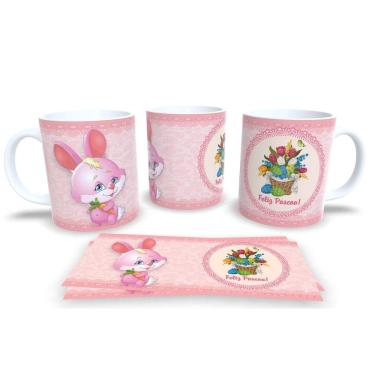 Imagem de Caneca de Porcelana Branca Personalizada Coleção Páscoa