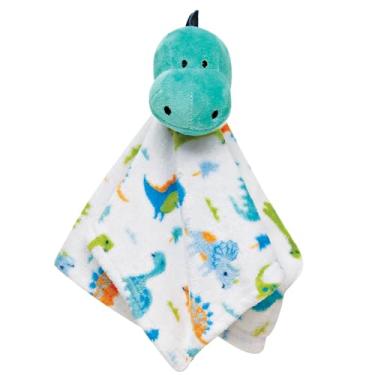 Imagem de Naninha Macia Bebê Pelúcia 3D Antialérgica Dinossauro Verde Colorida - Buba