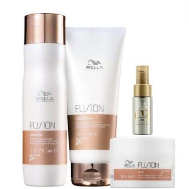 Imagem de Kit Wella Professionals Fusion Sh 250ml + Cond 200ml + Masq 150g + Oil