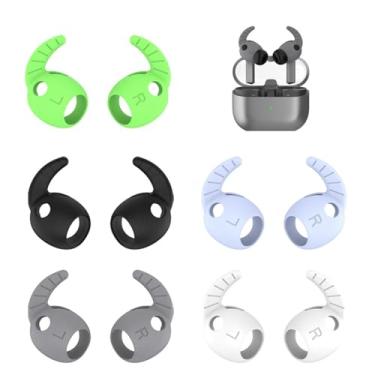 Imagem de ALXCD Ganchos de ouvido compatíveis com Galaxy Buds 3 Pro 2024, 5 pares de ganchos de silicone macio tamanho M, compatíveis com Galaxy Buds 3 Pro SM-R630, preto/branco/cinza/azul/verde