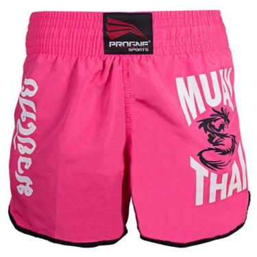 Imagem de Short Muay Thai Feminino Progne Sports Rosa Calção P/ Luta, M