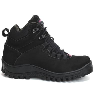 Imagem de Bota Adventure Couro Feminina Nobuck Cadarço Cano Médio