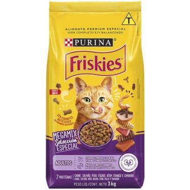 Imagem de Ração Friskies Purina Seca Para Gatos Adultos E Castrados Megamix 3Kg 