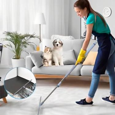 Imagem de kit 2 Super Rodos Vassoura Mágico Silicone Estrutural Multiuso Pisos V