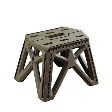 Imagem de KZGMMHY8 Banqueta portátil dobrável de plástico ao ar livre banco de pesca resistente e durável banco de acampamento (cor: estilo 1 (cinza), tamanho: 28,5 * 20 cm)