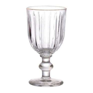 Imagem de Haüskraft -Taça de vidro para água e vinho com borda dourada Melina 260ml 6 peças