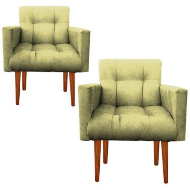 Imagem de Kit Poltrona Sala De Estar Escritório Alexia Amarelo