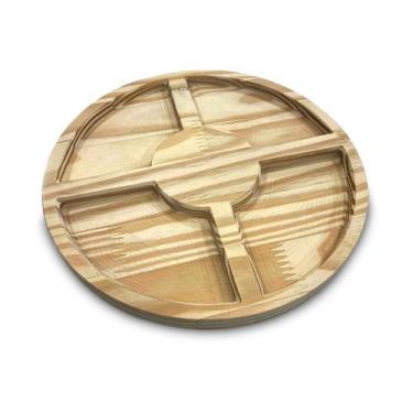 Imagem de Petisqueira Redonda em Madeira para Frios Aperitivos Festa - Bloom