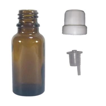 Imagem de Frascos de Vidro Âmbar 20ml com Tampa Gotejador Kit 48 unds  - RC MINA