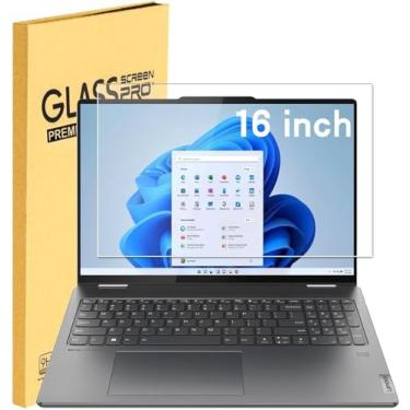Imagem de Protetor de tela de vidro temperado para Lenovo ideapad 5/5i Pro 16 e Slim 3/5/7 16 e Flex 5 16, Yoga 7i 2 em 1 16 e Gaming 16, Lenovo Thinkpad T16/P16/Z16 e Legion 16, 9H, 40.6 cm anti impressão