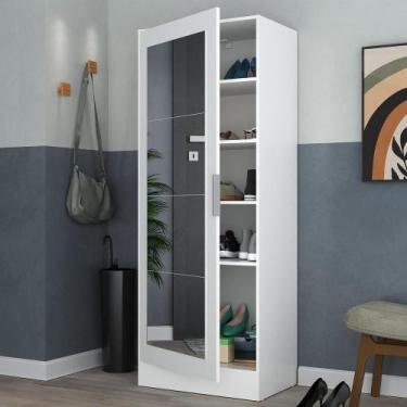 Imagem de Sapateira 1 Porta com Espelho Jade Multimóveis V6006, Branco