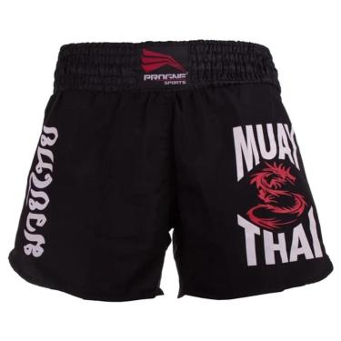 Imagem de Short Muay Thai Feminino Progne Sports Preto Calção P/ Luta-Feminino