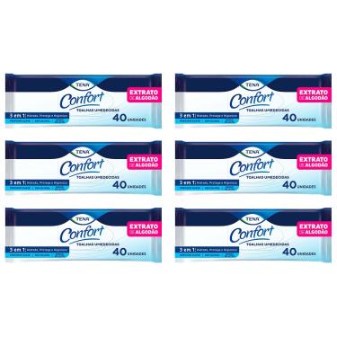 Imagem de Kit 6x40 biofral Toalhas umedecidas Hipoalergênicas para adultos geriátrica sem álcool