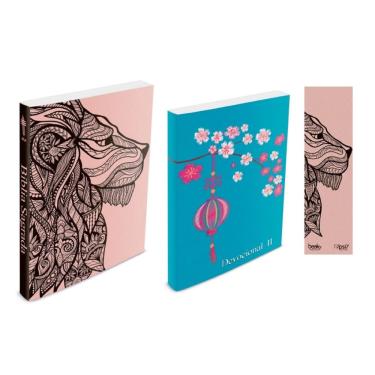Imagem de Kit Leão Rosa - Bíblia Brochura ntlh + Devocional ii Capa Azul Claro + Marca Página