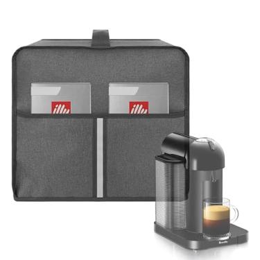 Imagem de Kingshion Capa protetora contra poeira compatível com cafeteira e café expresso Nespresso Vertuo da Breville, o interior de algodão pérola melhora a proteção da máquina - cinza escuro