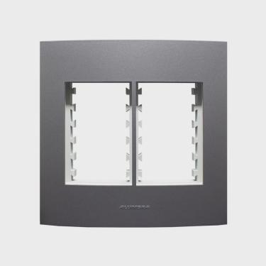 Imagem de Placa 4X4 com Suporte Para 6 Módulos Inova Pro Class Alumbra Grafite