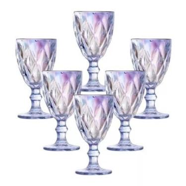 Imagem de Conjunto Jarra + 6 Taças/copos Água Rainbow Holográfico(6Taças)
