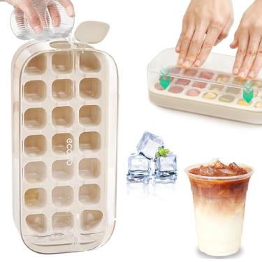 Imagem de Forma de Gelo em Silicone com 21 Grades e Tampa Transparente, Fácil de Desmoldar, Livre de BPA, Adequada para Fazer Comida de Bebé, Cocktails e Frutas Premium