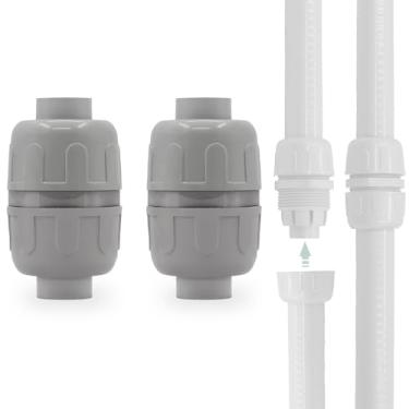 Imagem de Wocloer Conector líquido de 3/10.2 cm, conector de extremidade dupla de conduíte flexível de PVC, reto de 180 graus, conector de conduíte bidirecional, conexões de conduíte elétrico (2 peças)